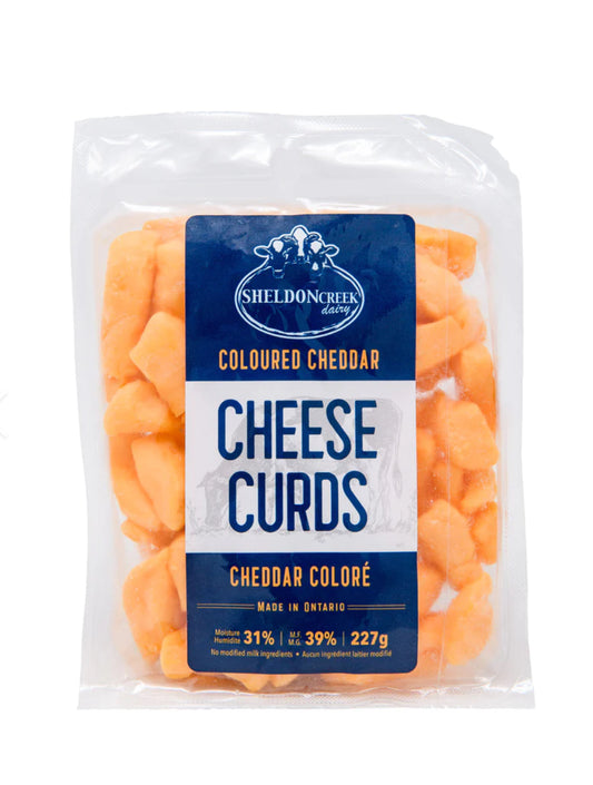 Coloured Cheddar Cheese Curds 227 grams